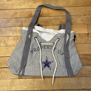 Dallas Cowboys NFL Football Sweatshirt Purse Bag Tote Grey Gray Drawstring NWT